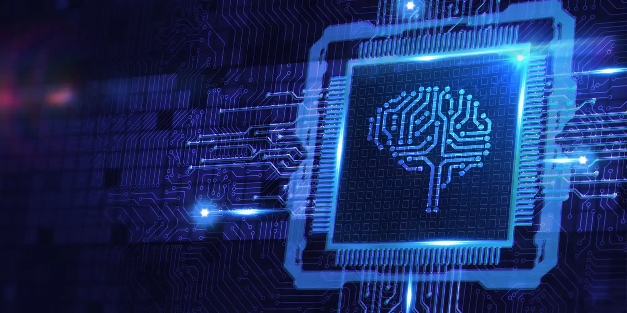 digital graphics of computer chip and connections