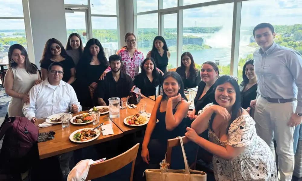 Students having a lunch party