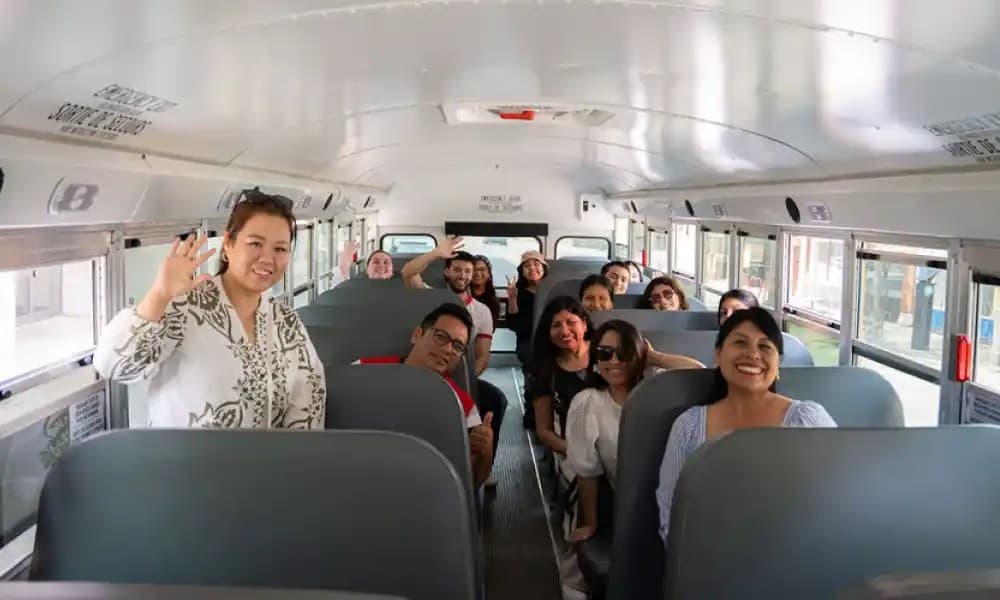 Students on the bus while having a tour