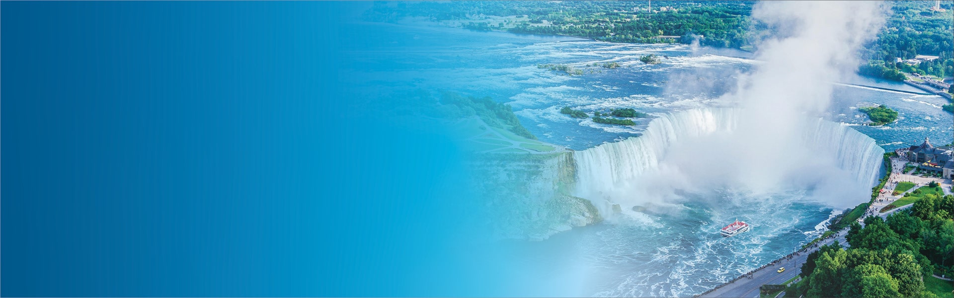 Scenic aerial view of Niagara Falls
