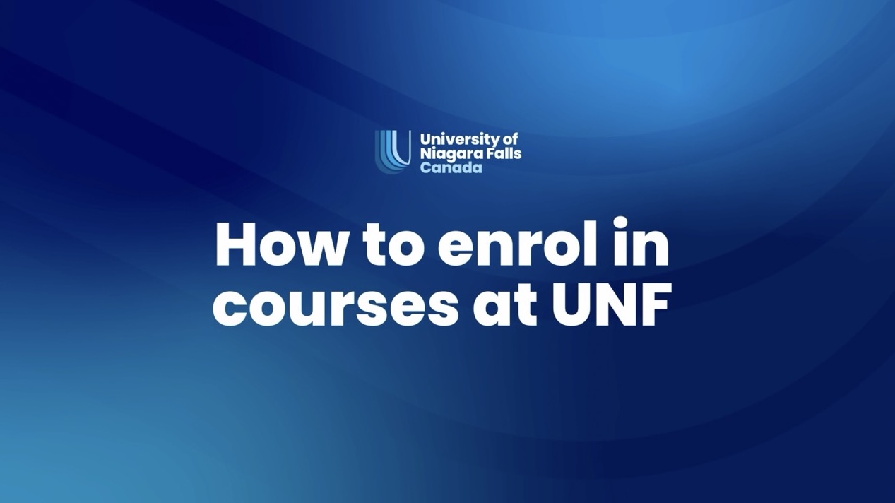 How to enrol in courses graphic with blue background