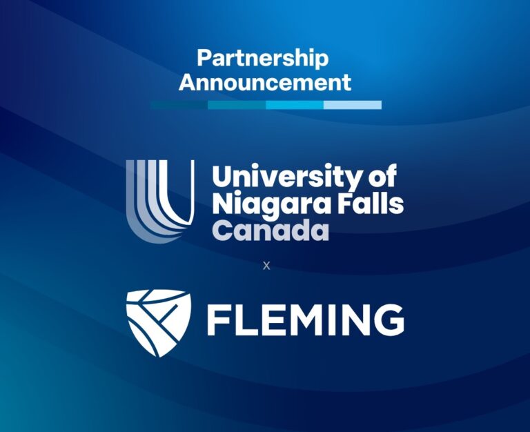 Graphic with UNF and Fleming college logos