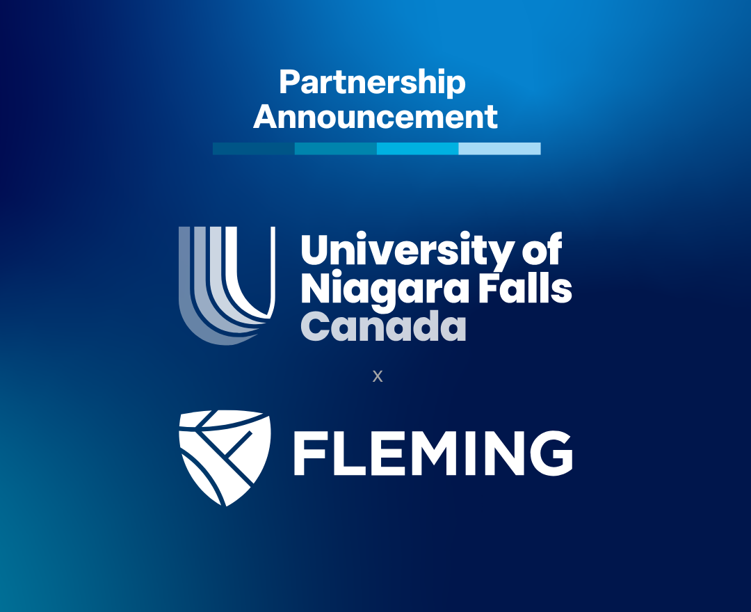 Graphic with UNF and Fleming college logos