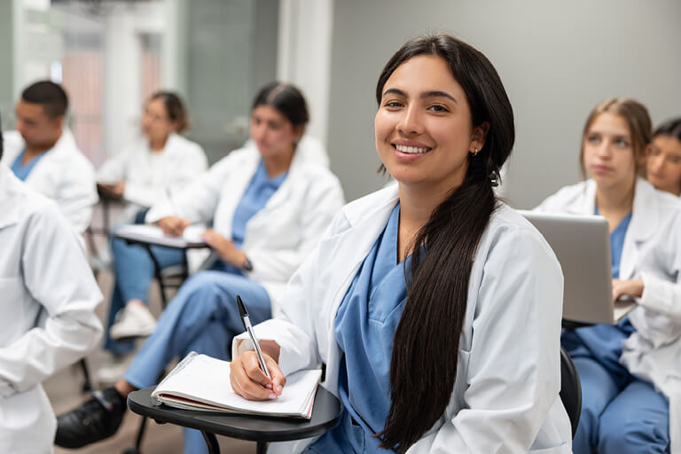 medical students in a class room